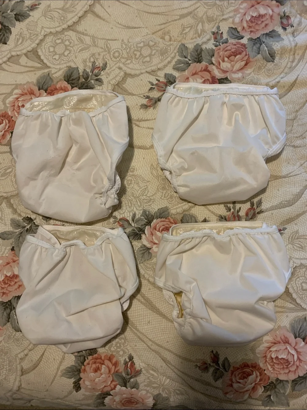 Reusable White Kids Cloth Diaper Cover - Velcro Closure
